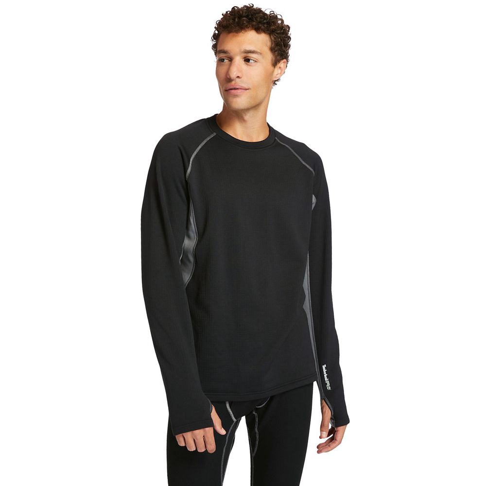 Camisetas Timberland Hombre Pro® Skim Coat Thermal Base Layer Negras - Chile SLP-746389